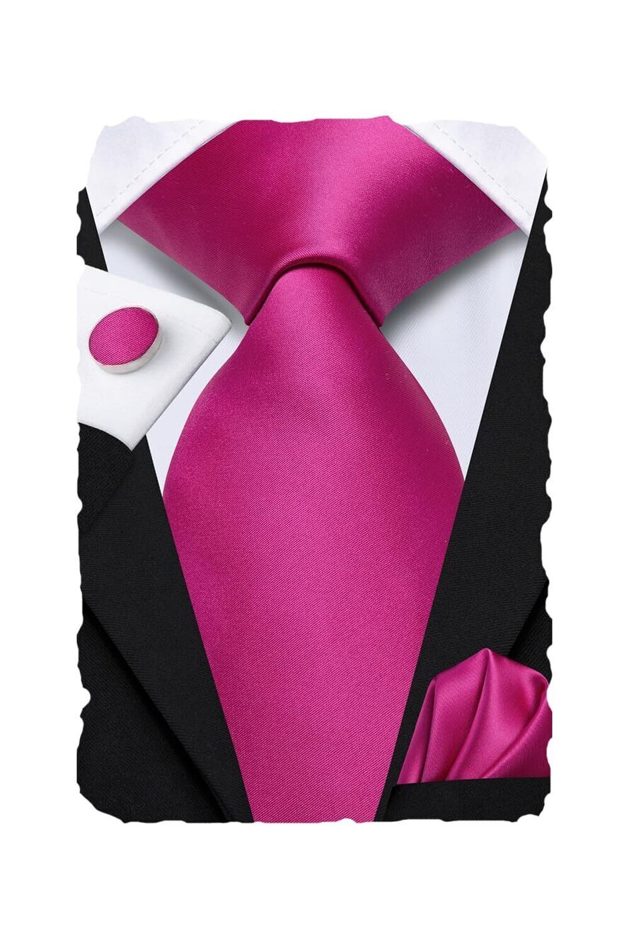7229 63" Extra Long Ties Hot Pink Big and Tall Tie Silk XL Necktie